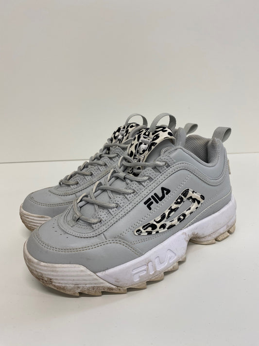 Fabulous FILA leopard disruptor Sneakers UK3 Light grey blue leopard print GC003