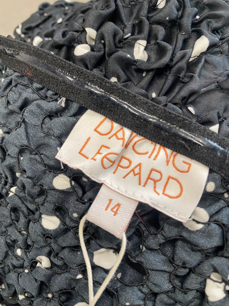 Fabulous Dancing leopard Swimsuit UK14 Black and white ruched AM013