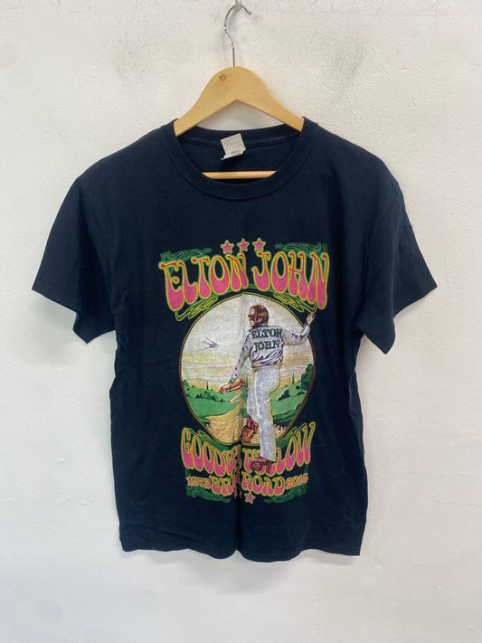Fabulous Elton John T-Shirt UK M Black follow the yellow brick road tour GC003