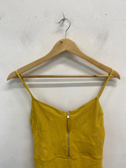 Fabulous H&M Swimsuit UK8 Yellow ribbed zip AM013