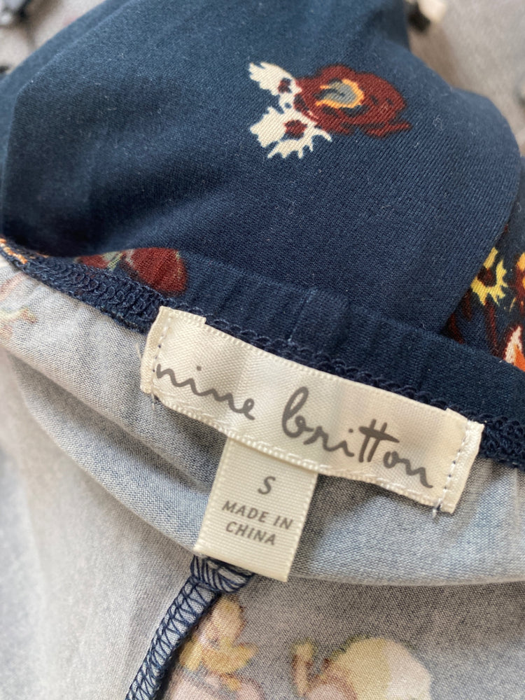 Fabulous Nine Britton Dress UK S Navy floral AM013