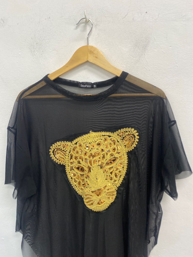 Fabulous boohoo Beach cover UK M Black and gold GC003