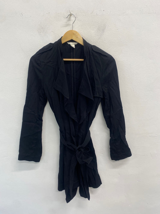 Fabulous H&M Trench Coat UK6 Black city vibe VT002