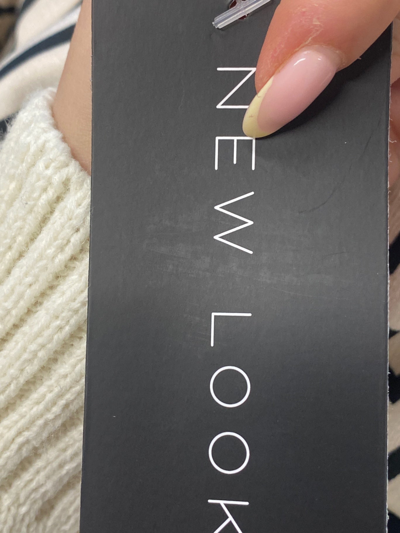 Fabulous New look Sleeveless Shirt UK8 Beige black striped VT002