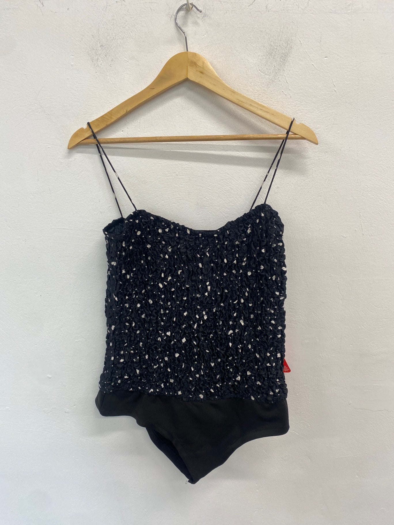 Fabulous Dancing leopard Swimsuit UK14 Black and white ruched AM013