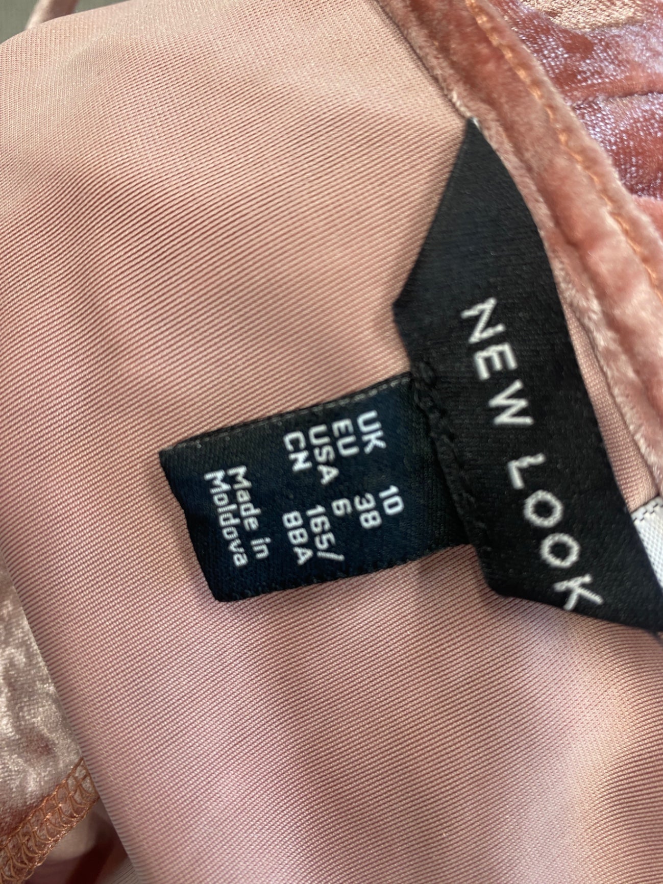 Fabulous New Look Dress Uk 10 Pink velvet look mini GC003