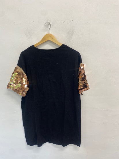 Fabulous Barbie x Missguided T-Shirt UK8 Black GC003