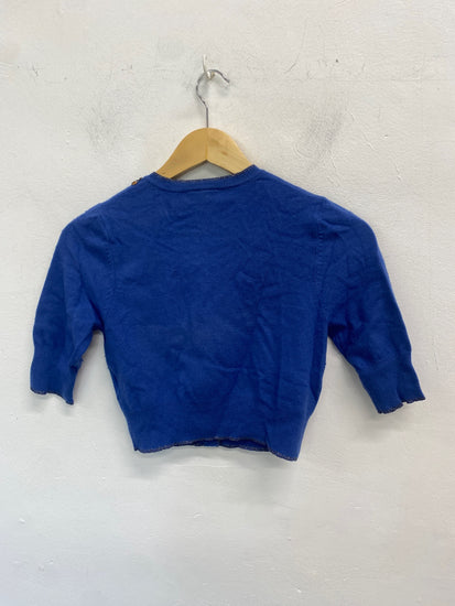 Fabulous Karen Millen Cardigan UK6 Blue cashmere blend VT002 
