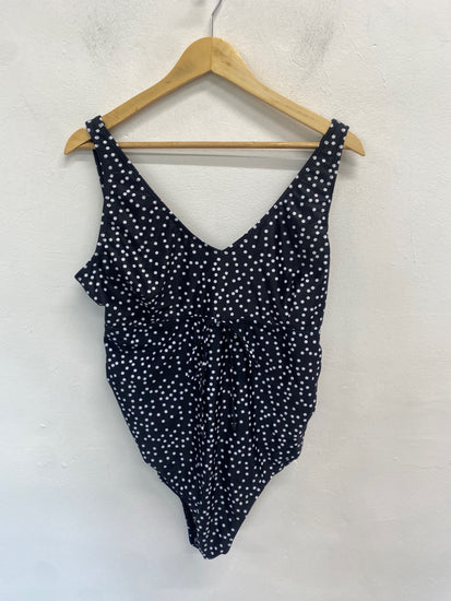 Fabulous Boohoo Swimsuit UK16 Black spotted AM013