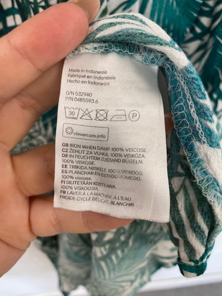 Fabulous H&M Maternity Top UK L Green & Cream Botanical AM013