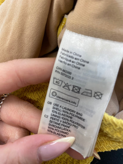 Fabulous H&M Swimsuit UK8 Yellow ribbed zip AM013