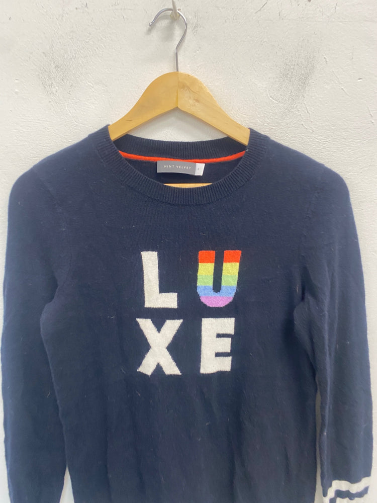 Fabulous Mint Velvet Sweater UK8 Black printed VT002