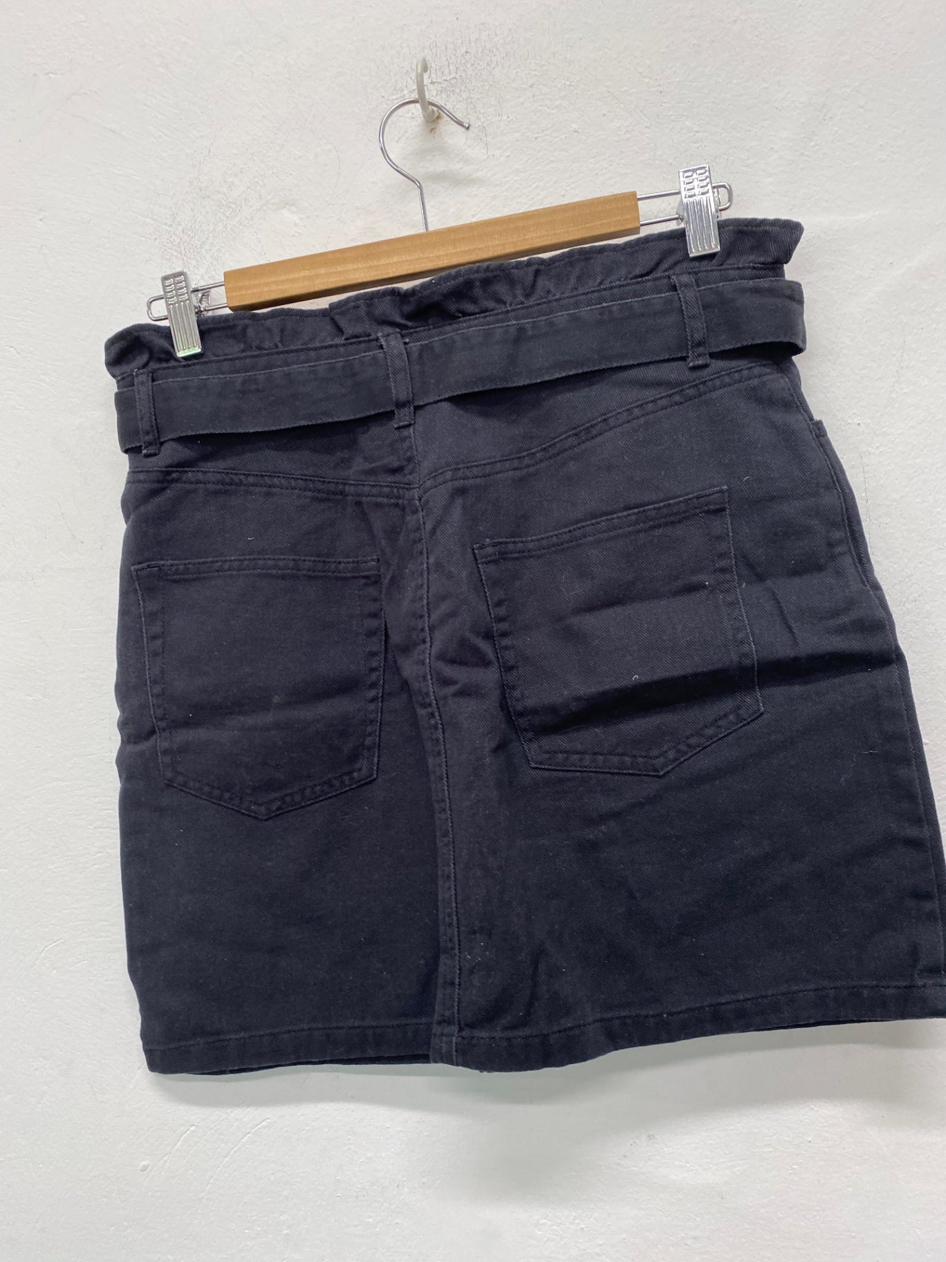 Fabulous H&M Mini Skirt UK12 Black Paperbag waist AM013