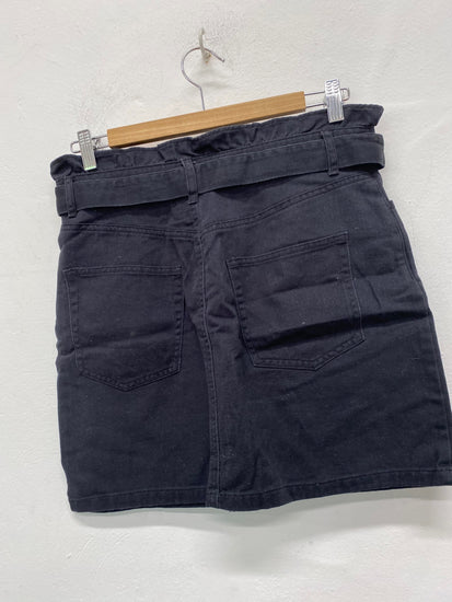 Fabulous H&M Mini Skirt UK12 Black Paperbag waist AM013