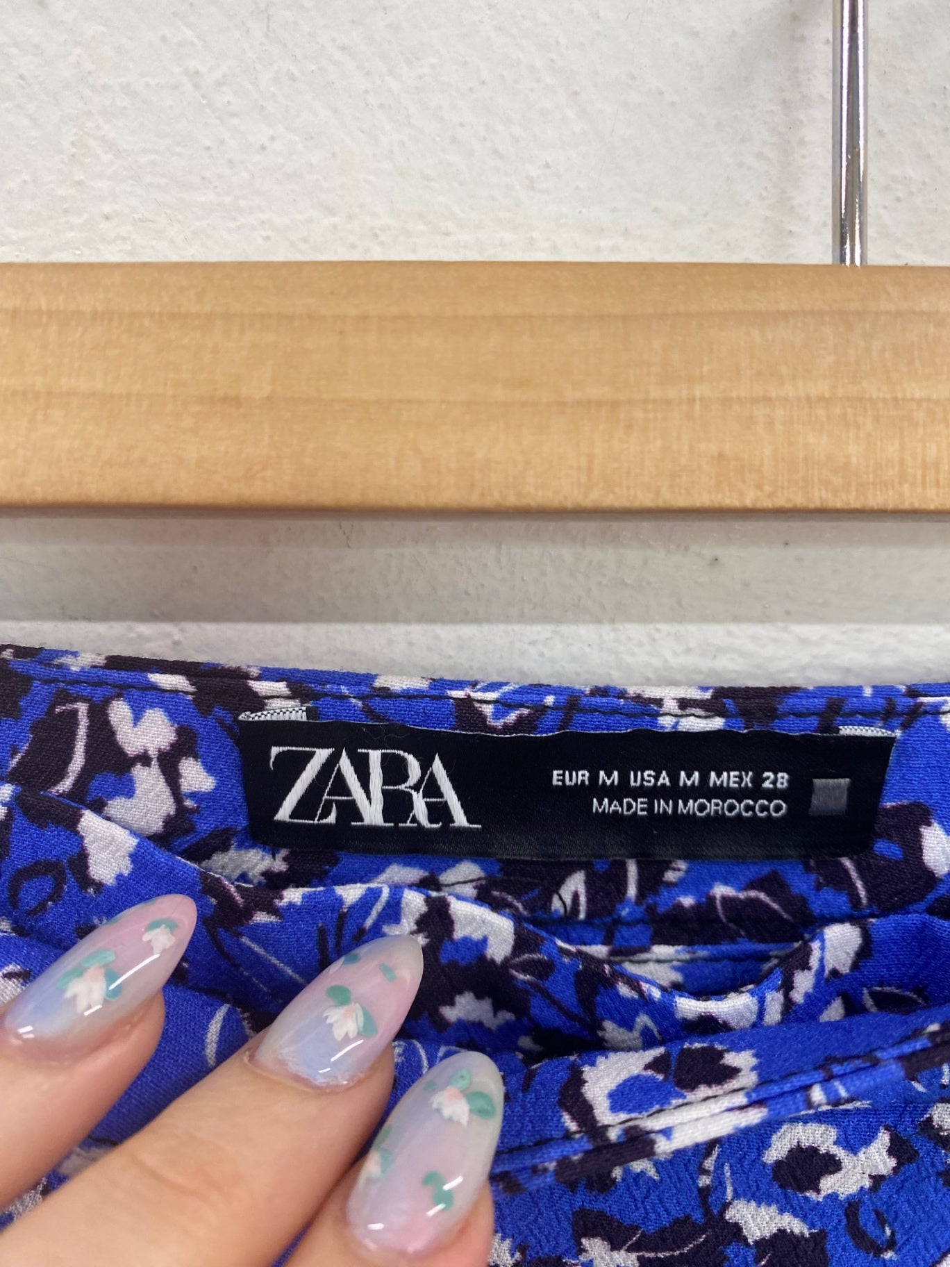 Fabulous Zara Mini Skirt UK M Blue Floral AM013