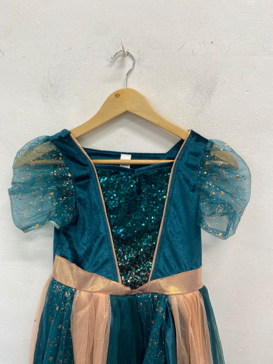 Fabulous TU Dress Age 9-10 Green gold VT002