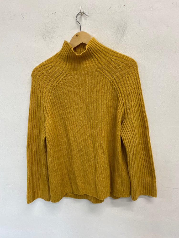 Fabulous John Lewis High neck Sweater UK S Mustard yellow Ribbed high neck AM013