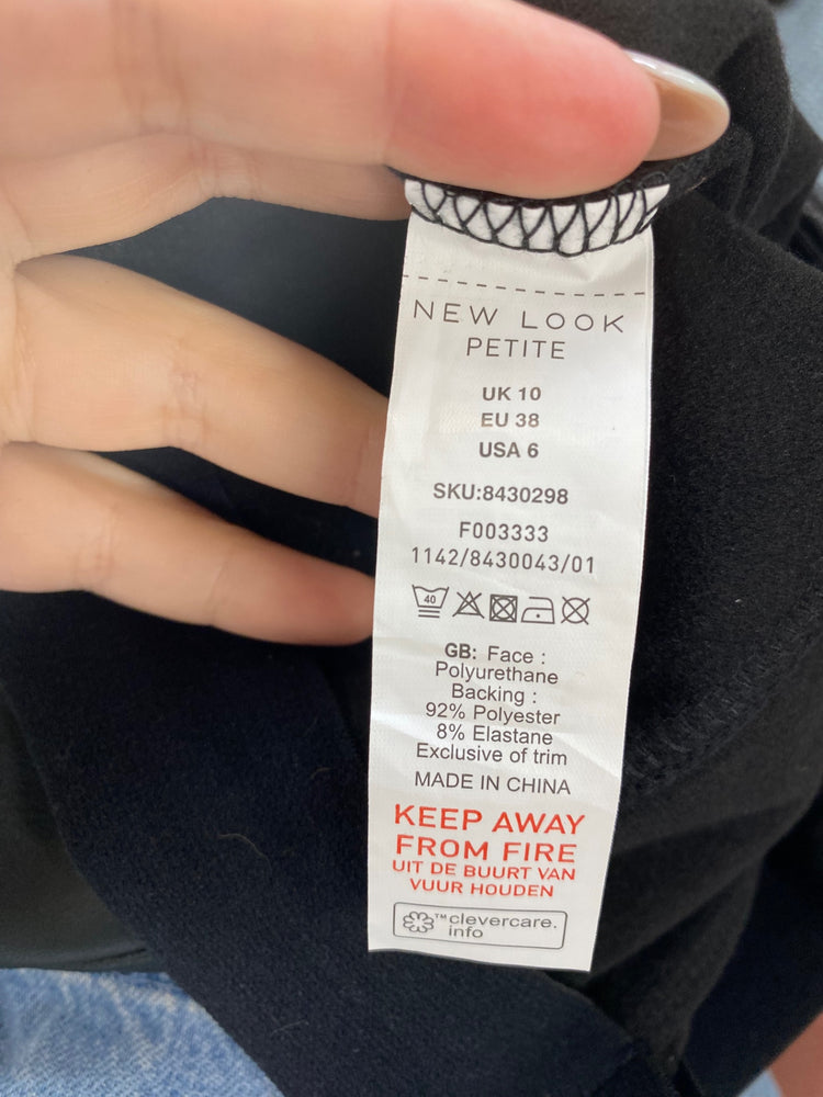 Fabulous New Look Faux Leather Trousers UK10 Black VT002