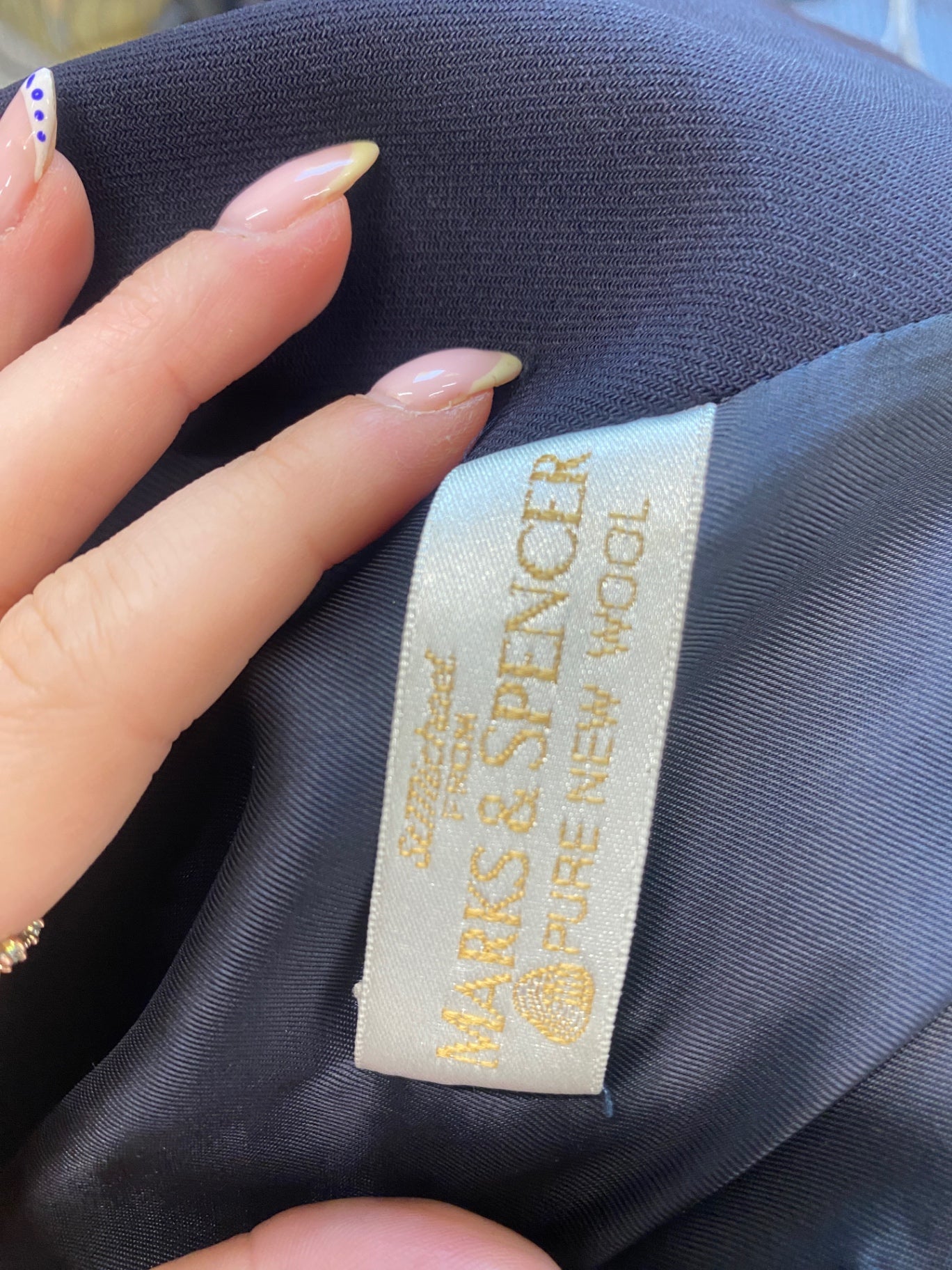 Gorgeous Marks & Spencer longline Blazer UK12 Navy blue FH004