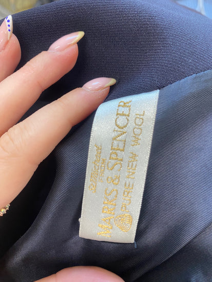 Gorgeous Marks & Spencer longline Blazer UK12 Navy blue FH004