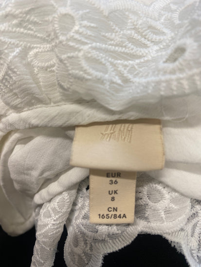 Gorgeous H&M Dress UK8 White broderie summer RG020