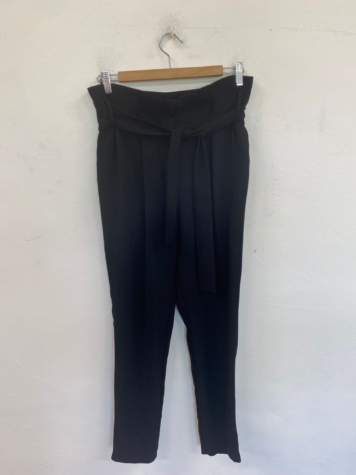 Gorgeous Autograph Paperbag Waist Trousers UK10 Black FH004