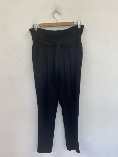 Gorgeous Autograph Paperbag Waist Trousers UK10 Black FH004