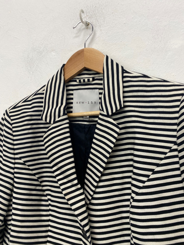 Gorgeous kew.159 Blazer M Black & White striped monochrome KM005