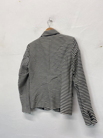 Gorgeous kew.159 Blazer M Black & White striped monochrome KM005