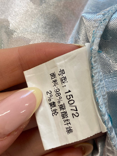 Gorgeous Oriental dress Cheongsam / Qipao UK XL Blue Floral NR002