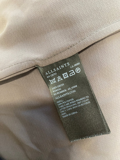 Gorgeous AllSaints amis Dress UK12 Khaki AE001