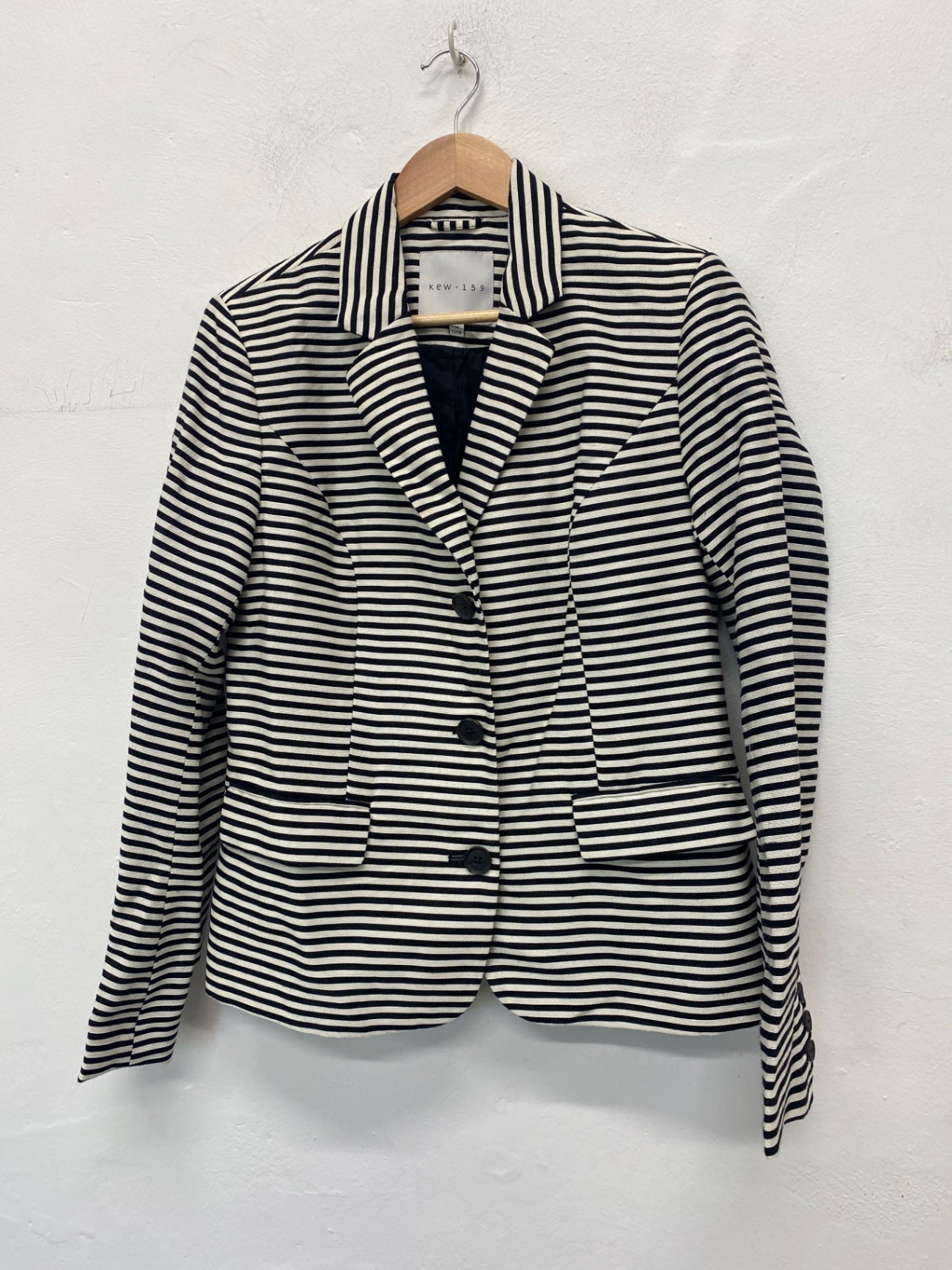 Gorgeous kew.159 Blazer M Black & White striped monochrome KM005