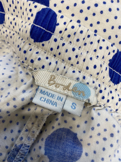 Gorgeous Boden Pajama pants UK S White with blue polka dots MM005
