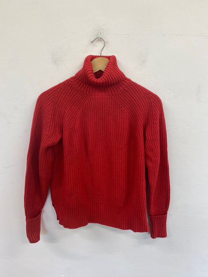 Gorgeous Marks & Spencers Turtleneck Jumper UK S Red FH004
