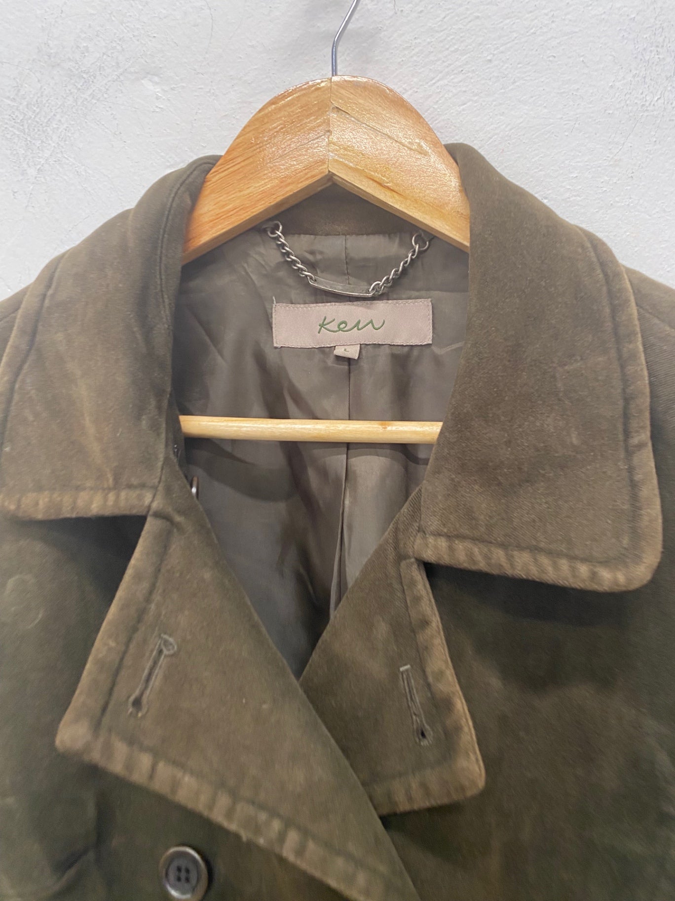 Gorgeous Kew Jacket UkL Olive green moleskin double breasted classic NR002