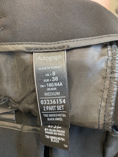 Gorgeous Autograph Paperbag Waist Trousers UK8 Black FH004