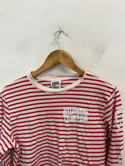 Classic Billionaire Boys Club Long Sleeve T-Shirt UK M Red and White Striped BB001
