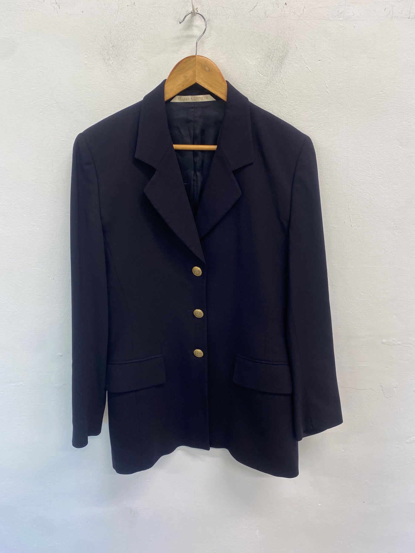 Gorgeous Marks & Spencer longline Blazer UK12 Navy blue FH004