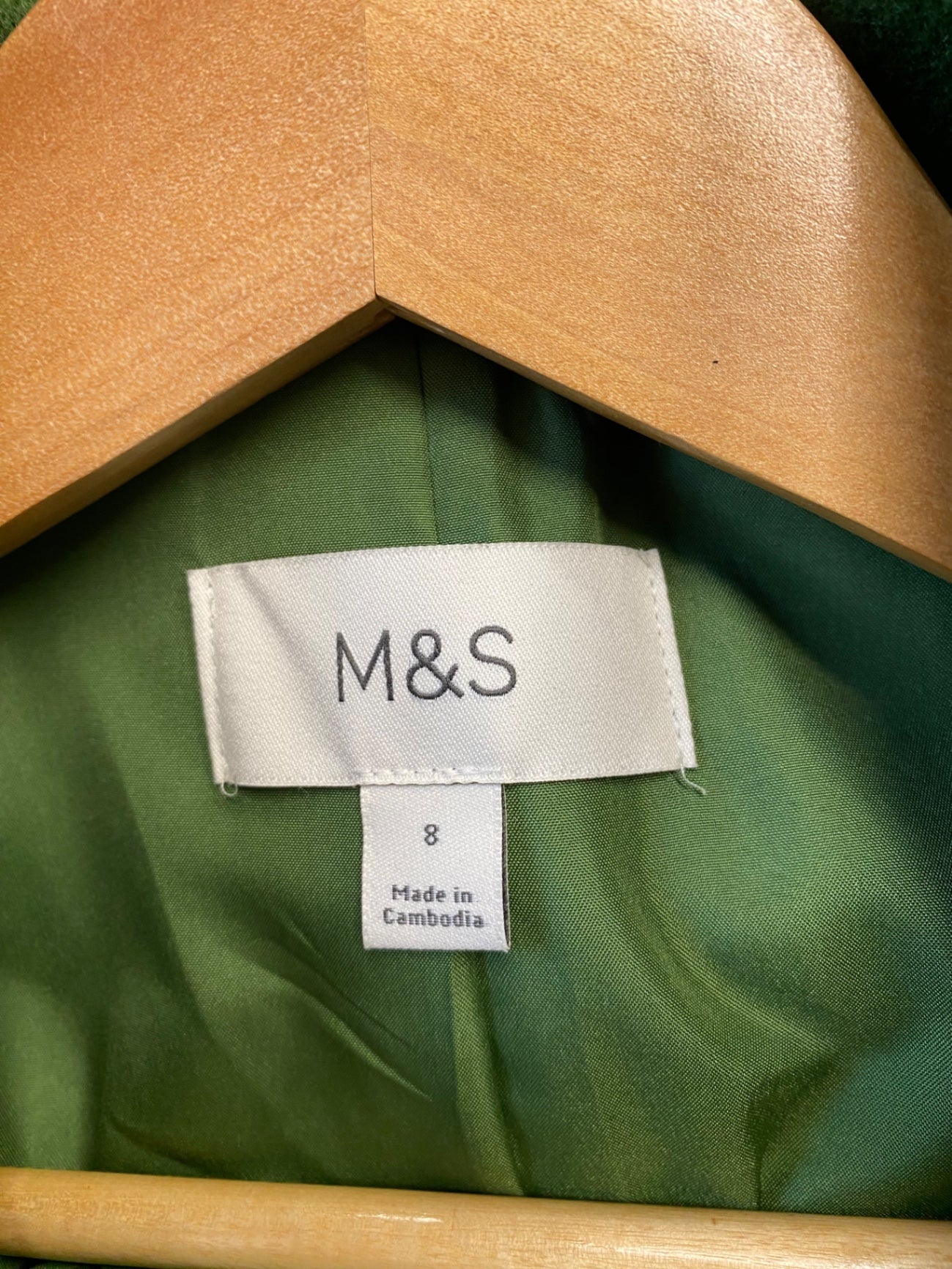 Gorgeous Marks & Spencer Overcoat Uk8 Green Stunning FH004