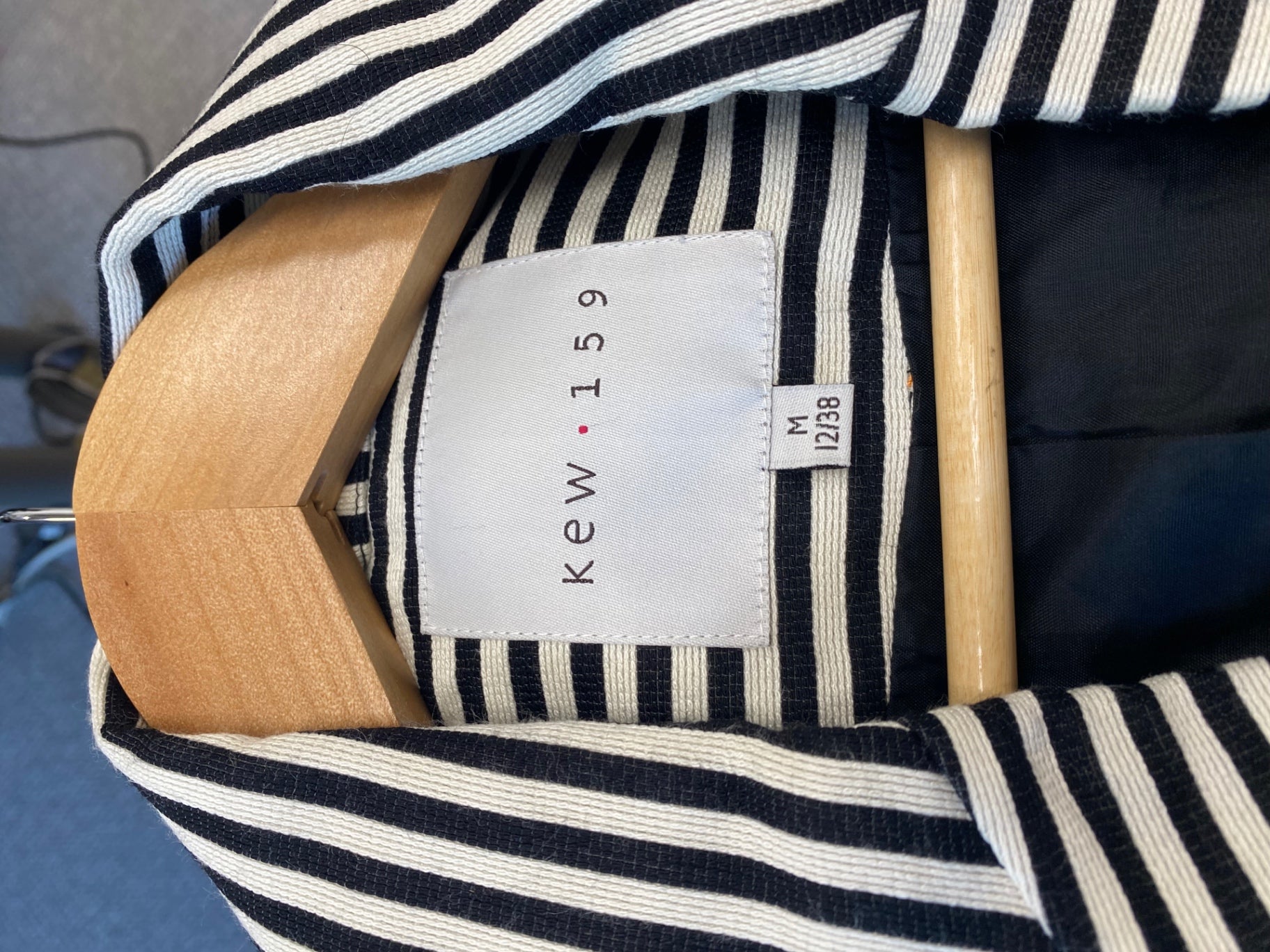 Gorgeous kew.159 Blazer M Black & White striped monochrome KM005