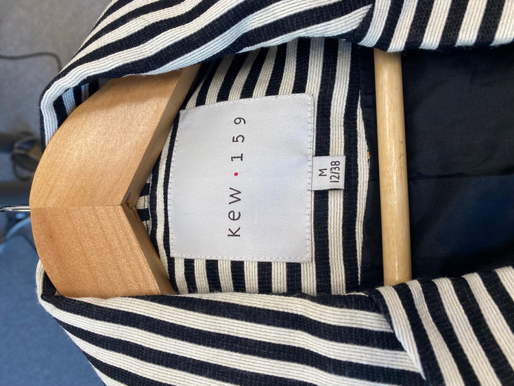Gorgeous kew.159 Blazer M Black & White striped monochrome KM005