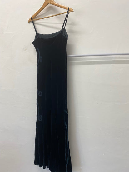 Gorgeous Per Una velvet Evening Dress Uk16 Forest Green sequins party NR002