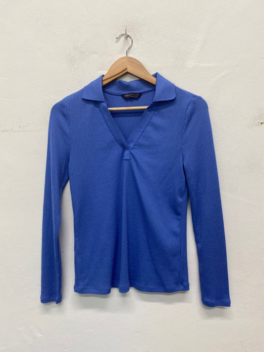 Gorgeous M&S Collection Polo top Uk8 Cornflower blue FH004