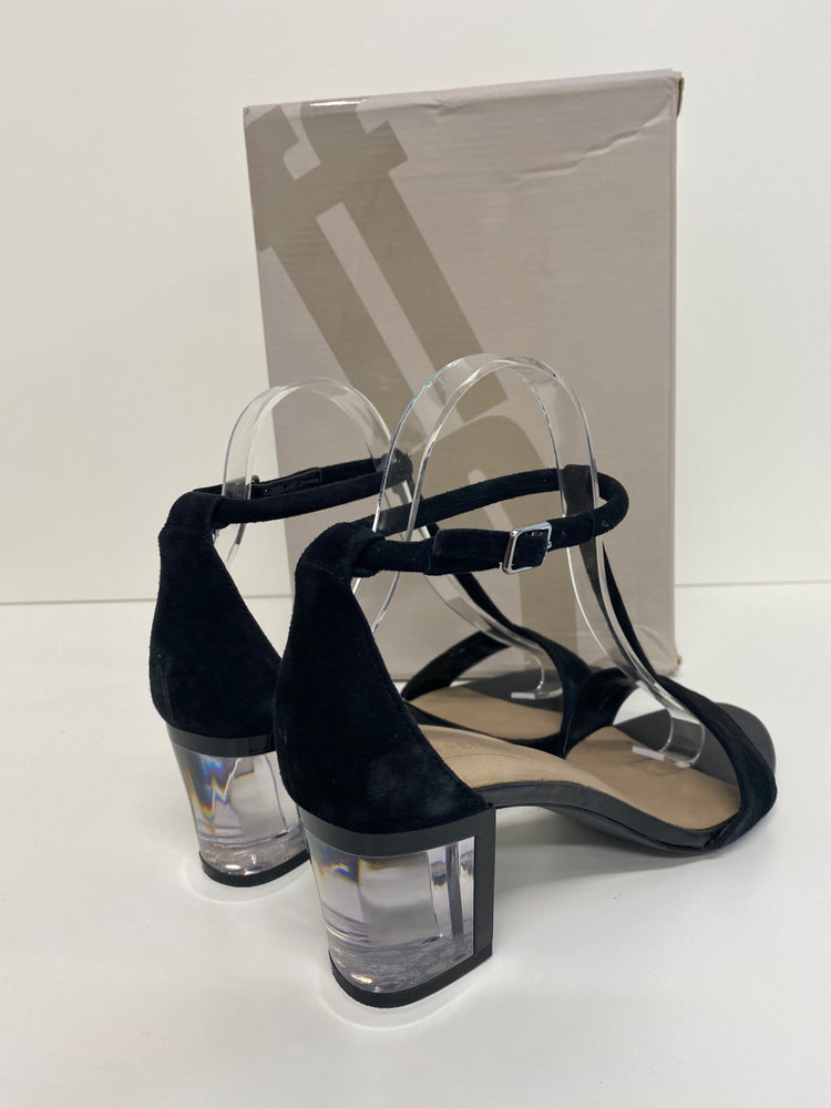 Gorgeous Autograph Sandals UK5 Black mid glass heel FH004