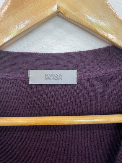 Gorgeous Marks & Spencers Longline Cardigan UK12 Purple FH004