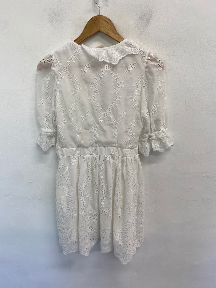 Gorgeous H&M Dress UK8 White broderie summer RG020