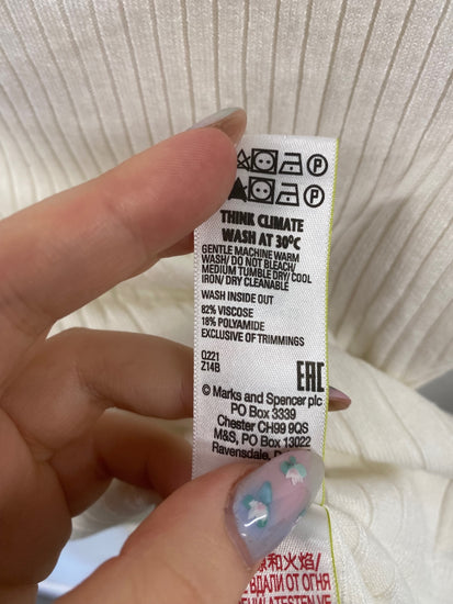 Gorgeous Marks & Spencers Ribbed Turtleneck Jumper UK10 Cream FH004