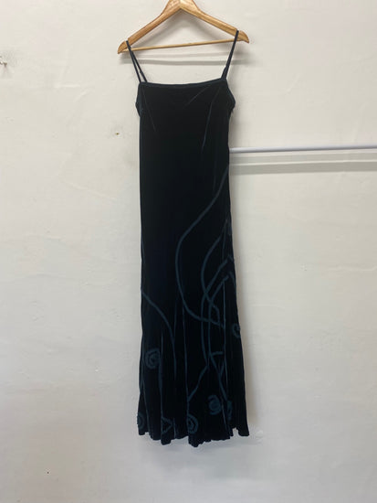 Gorgeous Per Una velvet Evening Dress Uk16 Forest Green sequins party NR002