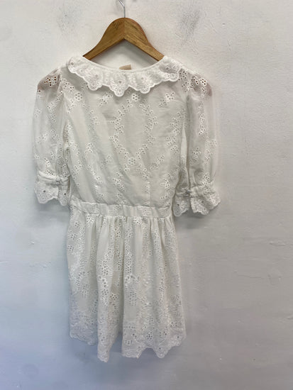 Gorgeous H&M Dress UK8 White broderie summer RG020