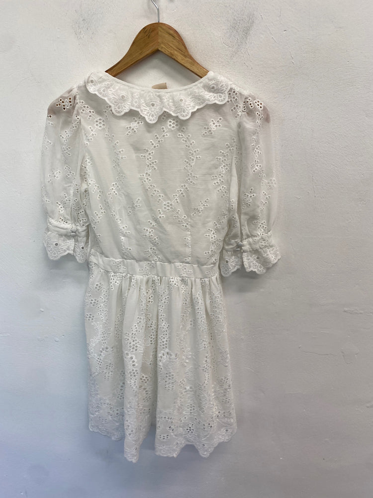 Gorgeous H&M Dress UK8 White broderie summer RG020